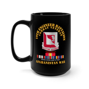 Black Mug 15oz - Army - 19th Engineer Battalion - Afghanistan War w SVC