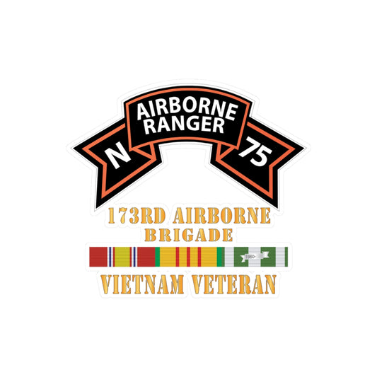 Kiss-Cut Vinyl Decals - SOF - N Company Scroll - 173rd Airborne Brigade - Vietnam Veteran w VN SVC X 300