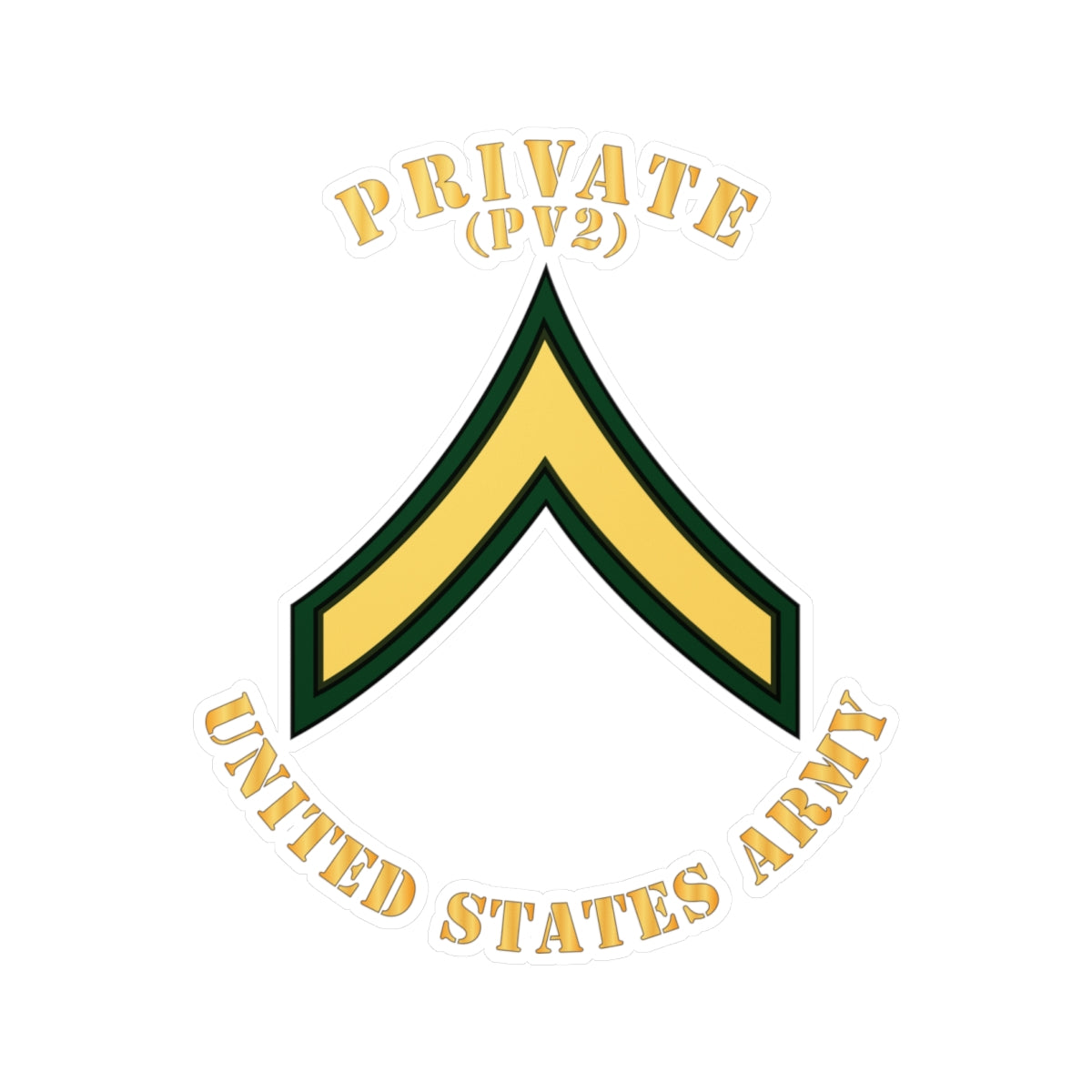 Kiss-Cut Vinyl Decals - Army - Private - PV2 - Flat X 300