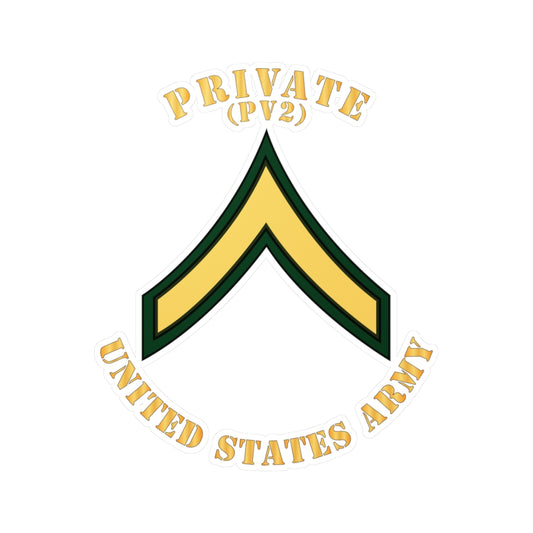 Kiss-Cut Vinyl Decals - Army - Private - PV2 - Flat X 300