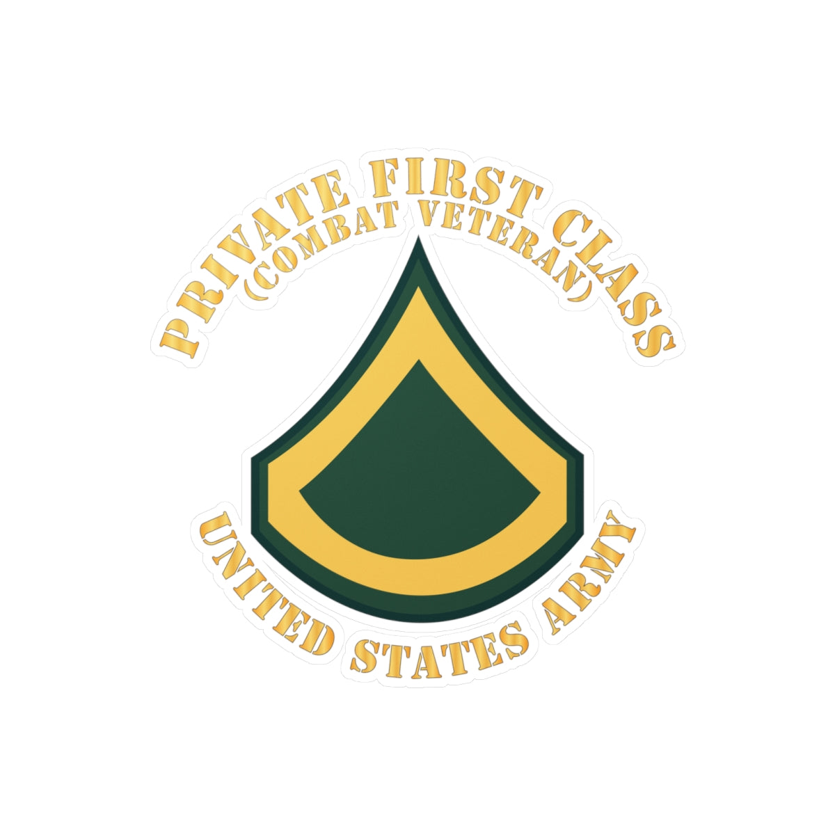 Kiss-Cut Vinyl Decals - Army - Private First Class - PFC - Combat Veteran - Flat X 300