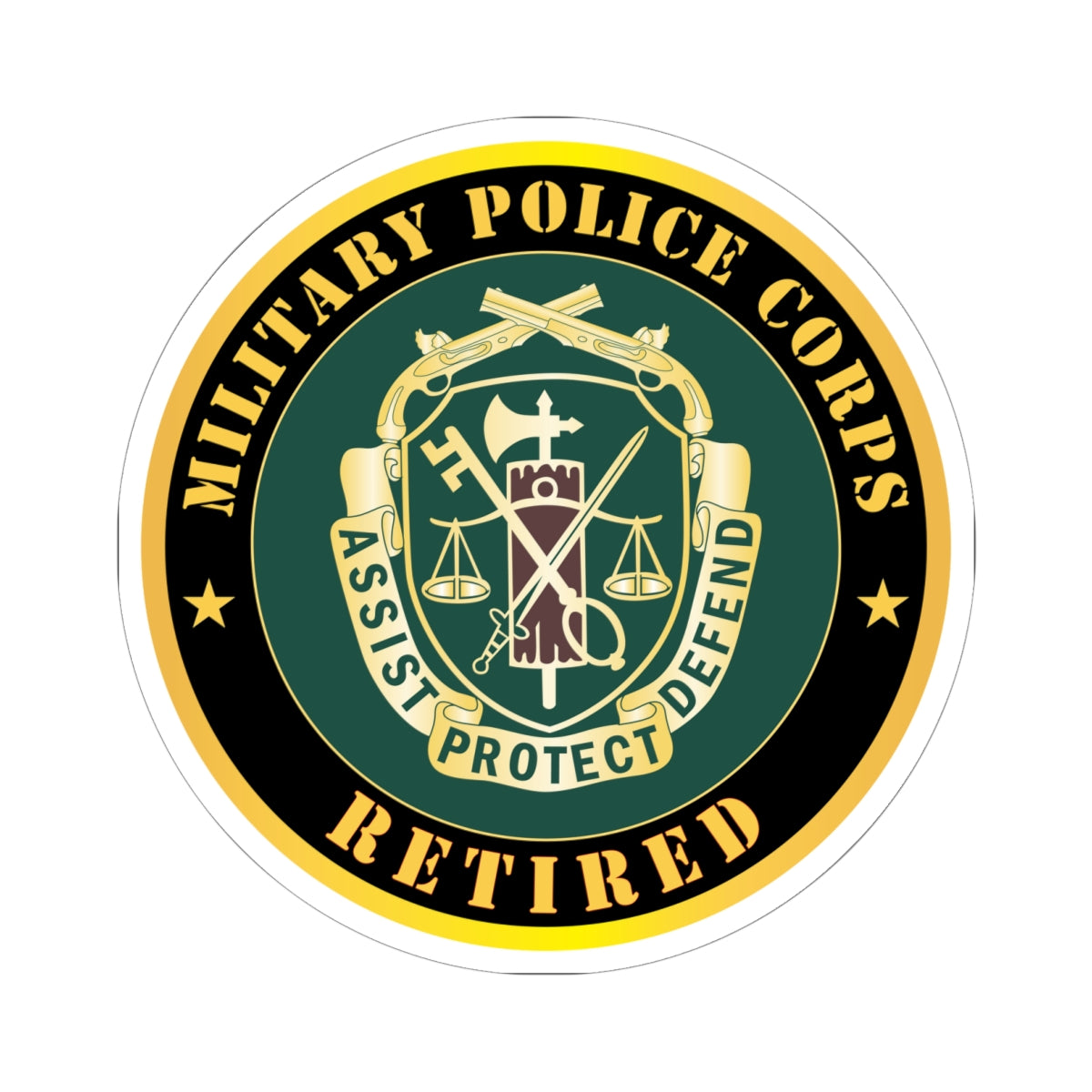 Kiss - Cut Stickers - Army - Military Police Corps Regimental Crest - Retired X 300