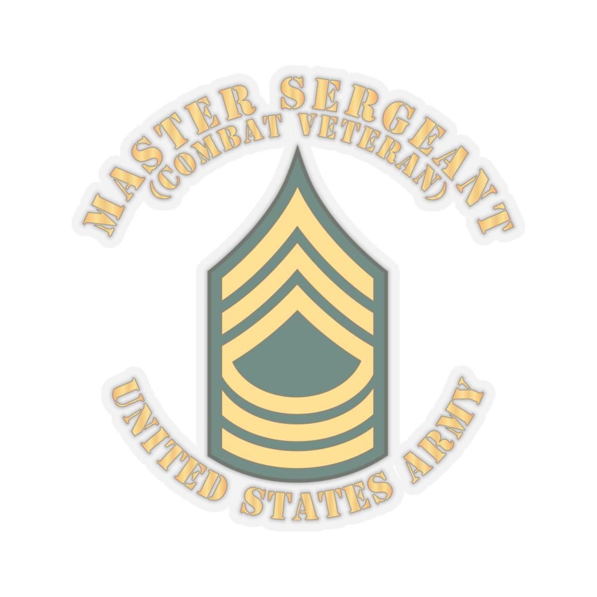 Kiss-Cut Stickers - Army - Master Sergeant - MSG - Combat Veteran - Flat X 300