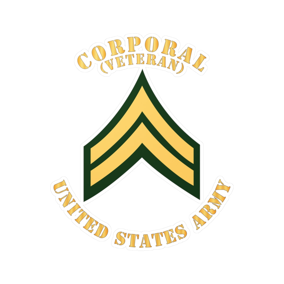 Kiss-Cut Vinyl Decals - Army - Corporal - CPL - Veteran - Flat X 300