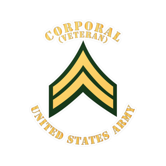 Kiss-Cut Vinyl Decals - Army - Corporal - CPL - Veteran - Flat X 300