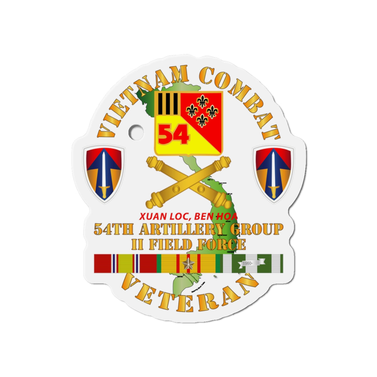 Die-Cut Magnets - Army - Vietnam Combat Vet - 54th Artillery Group - II Field Force w VN SVC X 300