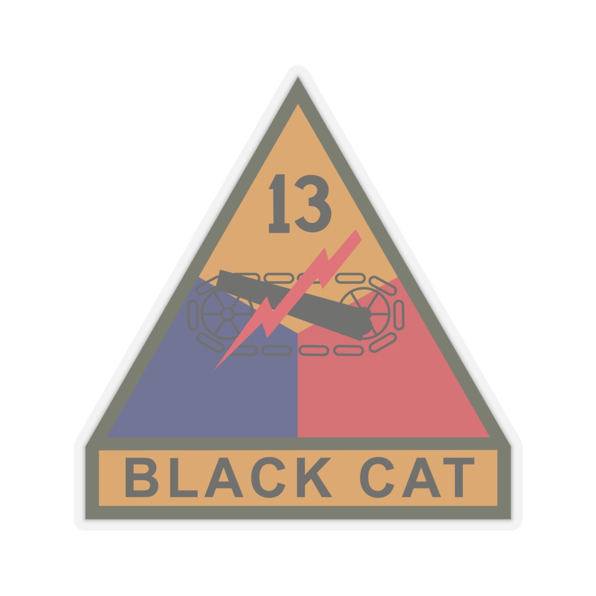 Kiss-Cut Stickers - SSI - 13th Armored Division w Name Tape X 300
