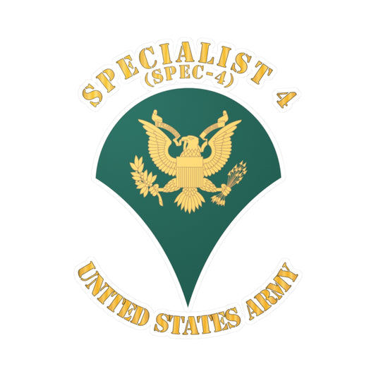 Kiss-Cut Vinyl Decals - Army - Enlisted - SPEC 4 - Specialist 4  - Std - X 300