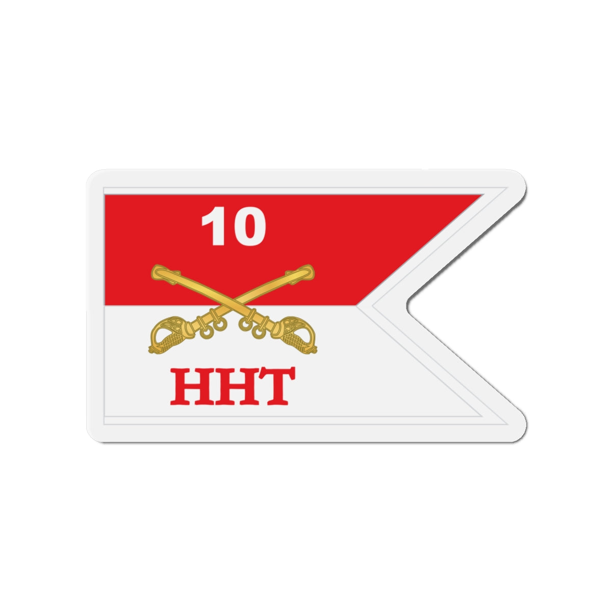 Die-Cut Magnets - Army - HHT - 10th Cavalry Guidon w White Boundaries X 300
