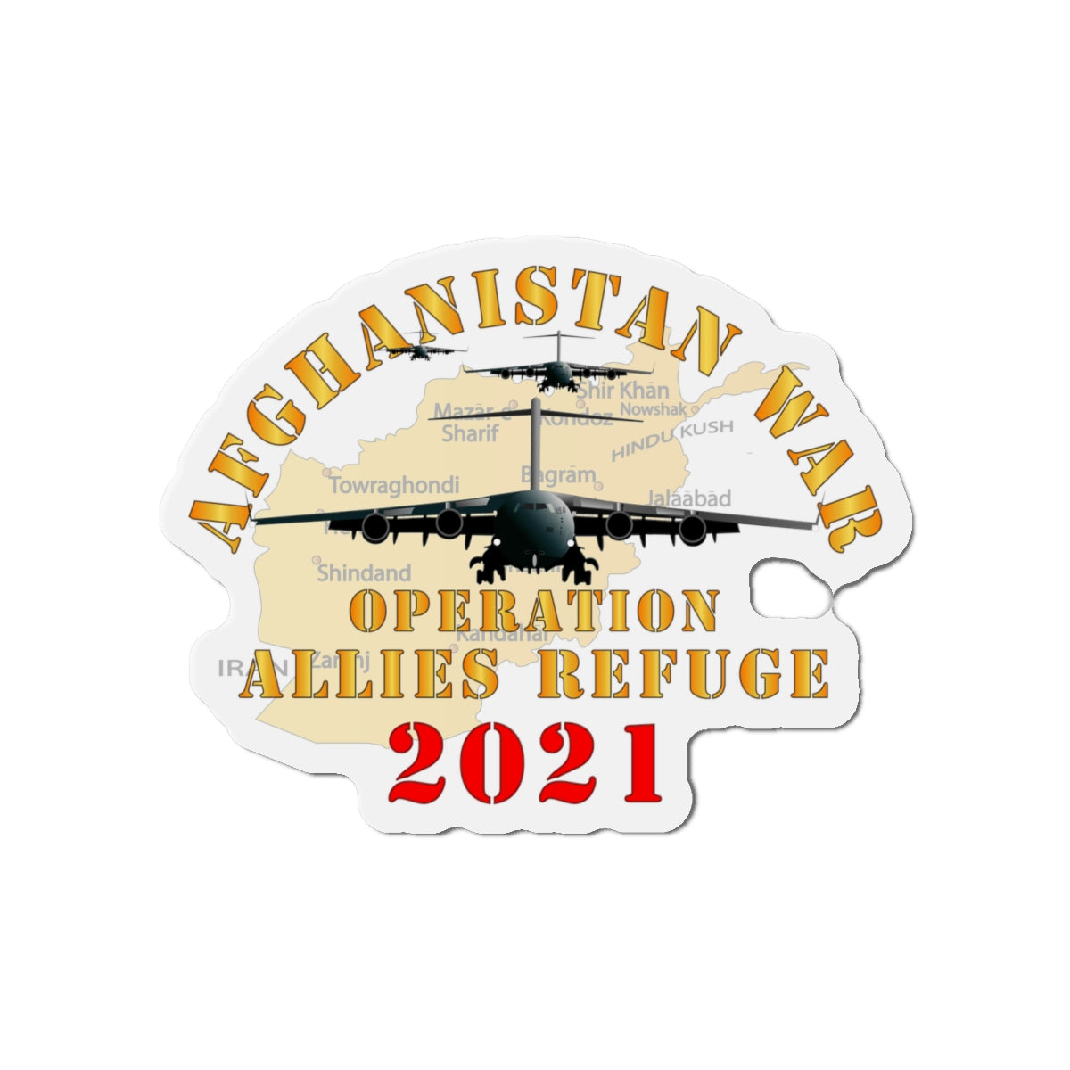 Die-Cut Magnets - Army - Afghanistan War   - Operation Allies Refuge - 2021