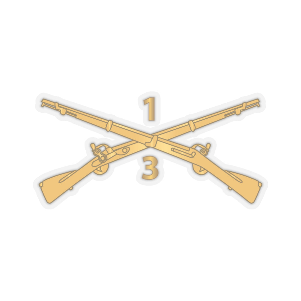 Kiss-Cut Stickers -  Army - 3rd Battalion, 1st Infantry Regiment Branch - wo Txt X 300