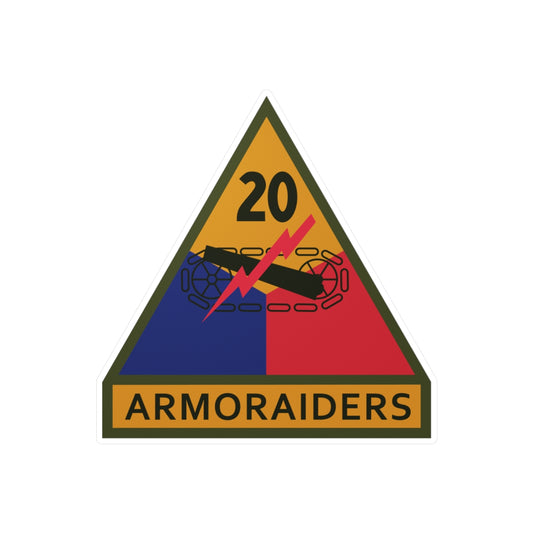 Kiss-Cut Vinyl Decals - SSI - 20th Armored Division w Name Tape X 300