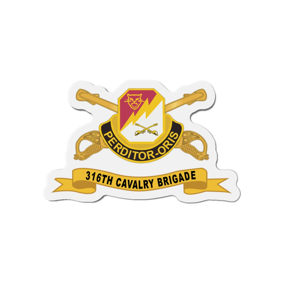 Die-Cut Magnets -SSI - Army  - 316th Cavalry Brigade - DUI w Br - Ribbon X 300
