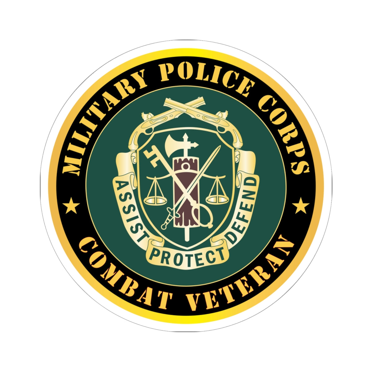 Kiss - Cut Stickers - Army - Military Police Corps Regimental Crest - Combat Veteran X 300