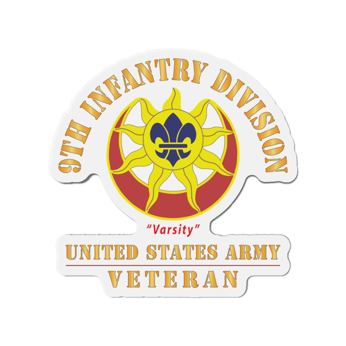 Die-Cut Magnets - Army - DUI - 9th Infantry Division - Varsity - US Army Veteran X 300