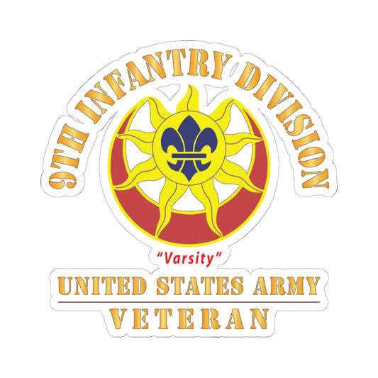 Kiss - Cut Stickers - Army - DUI - 9th Infantry Division - Varsity - US Army Veteran X 300