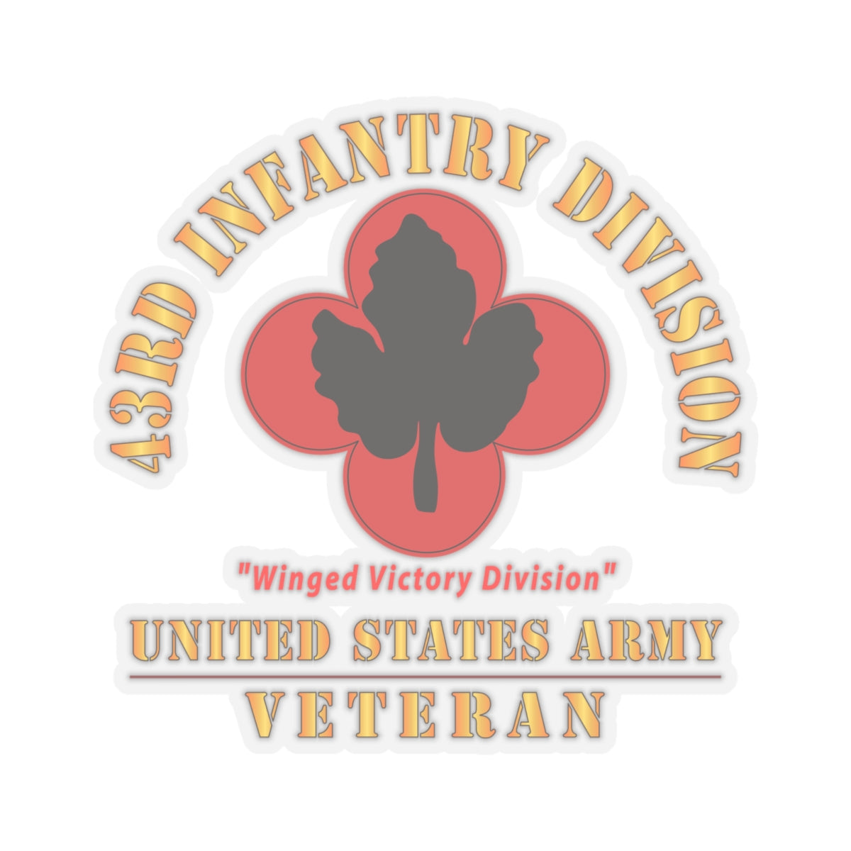 Kiss-Cut Stickers - Army - SSI - 43rd Infantry Division - Winged Victory Division - US Army Veteran X 300