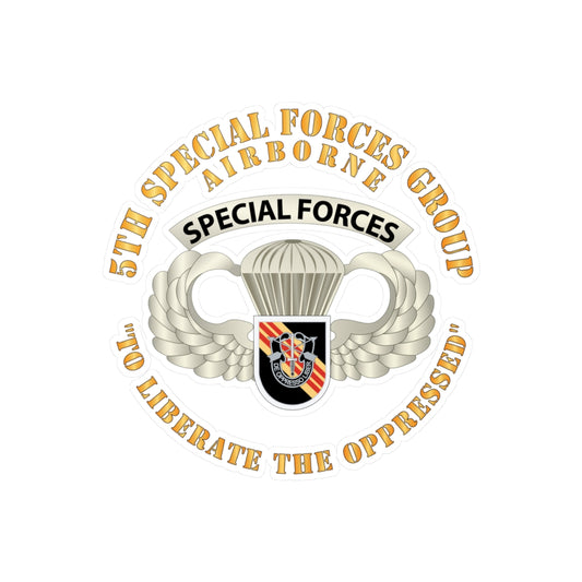 Kiss-Cut Vinyl Decals - SOF - 5th SFG - Airborne Badge - Vietnam X 300