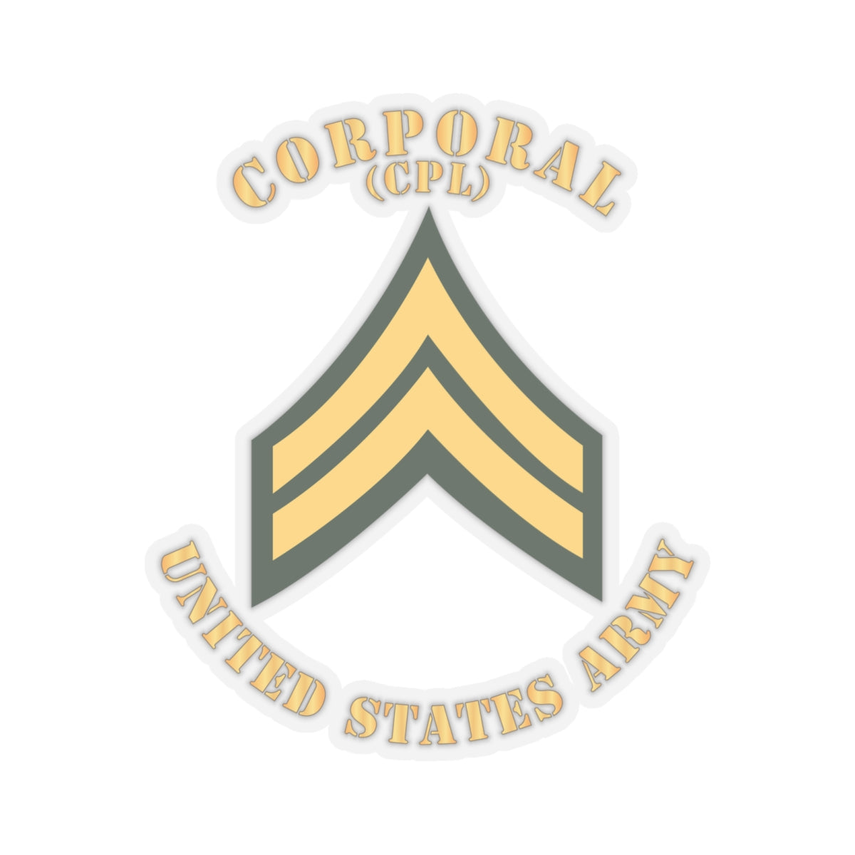 Kiss-Cut Stickers - Army - Corporal - CPL - Flat X 300