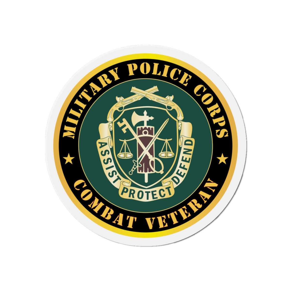 Die-Cut Magnets - Army - Military Police Corps Regimental Crest - Combat Veteran X 300