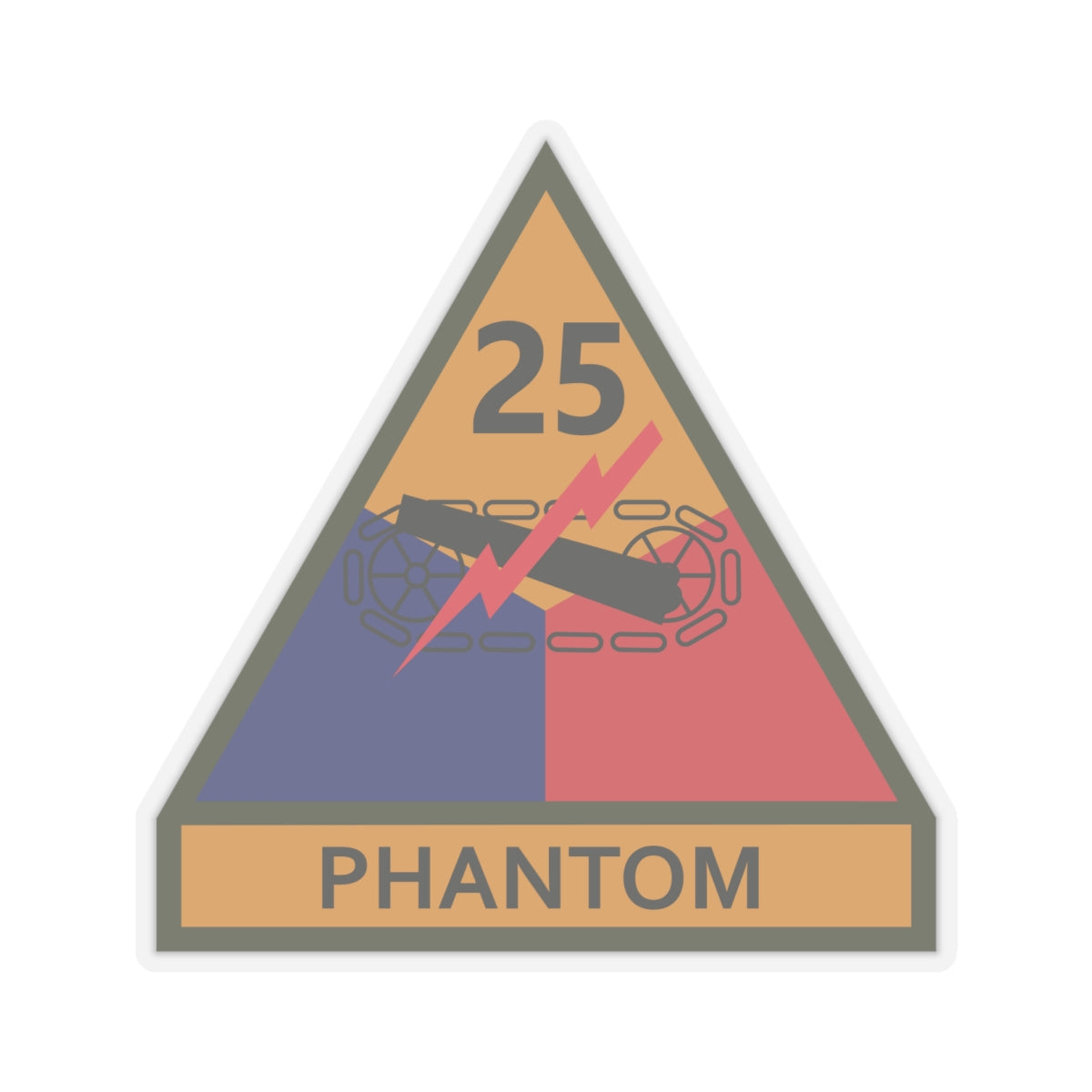 Kiss-Cut Stickers - SSI - 25th Armored Division w Name Tape X 300