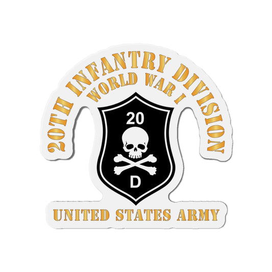 Die-Cut Magnets - Army - SSI - 20th Infantry Division  - WWI - US Army X 300