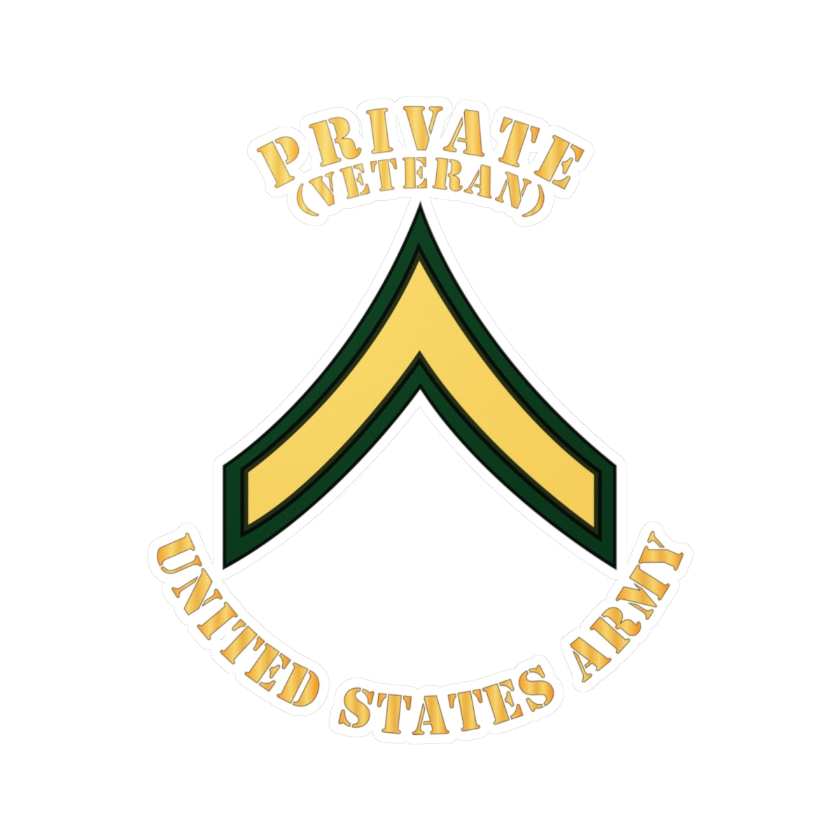 Kiss-Cut Vinyl Decals - Army - Private - PV2 - Veteran - Flat X 300