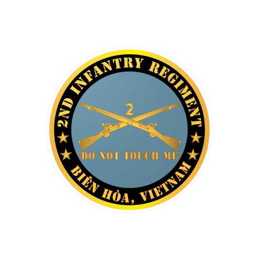 Kiss-Cut Vinyl Decals - Army - 2nd  Infantry Regiment Branch - Do Not Touch Me - Bien Hoa, Vietnam X 300