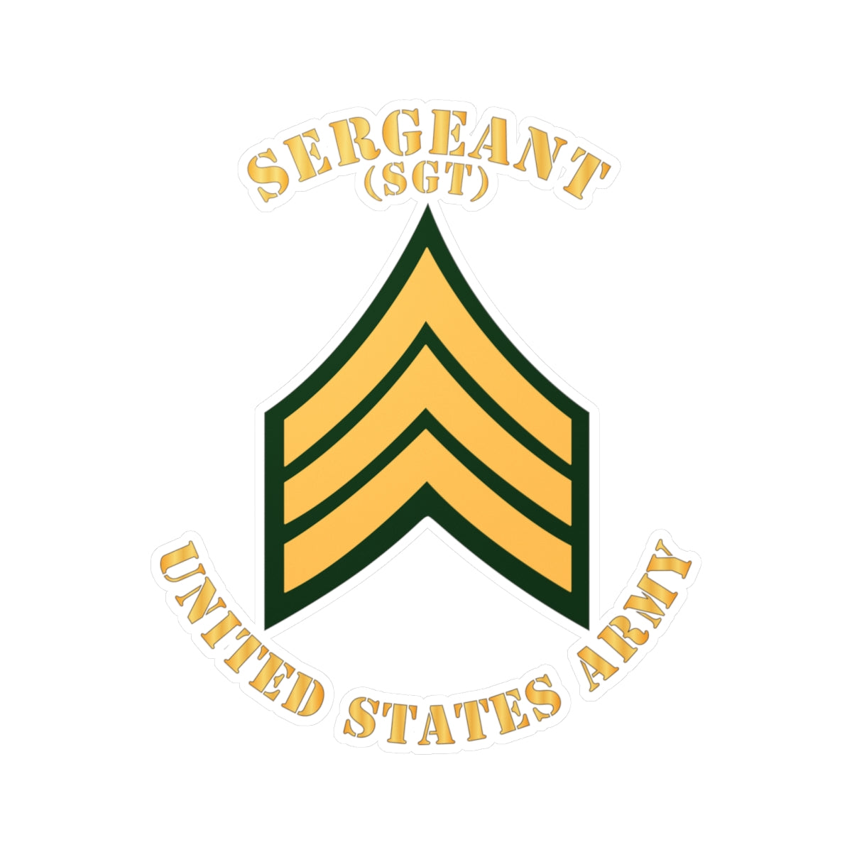 Kiss-Cut Vinyl Decals - Army - Sergeant - SGT - Flat X 300