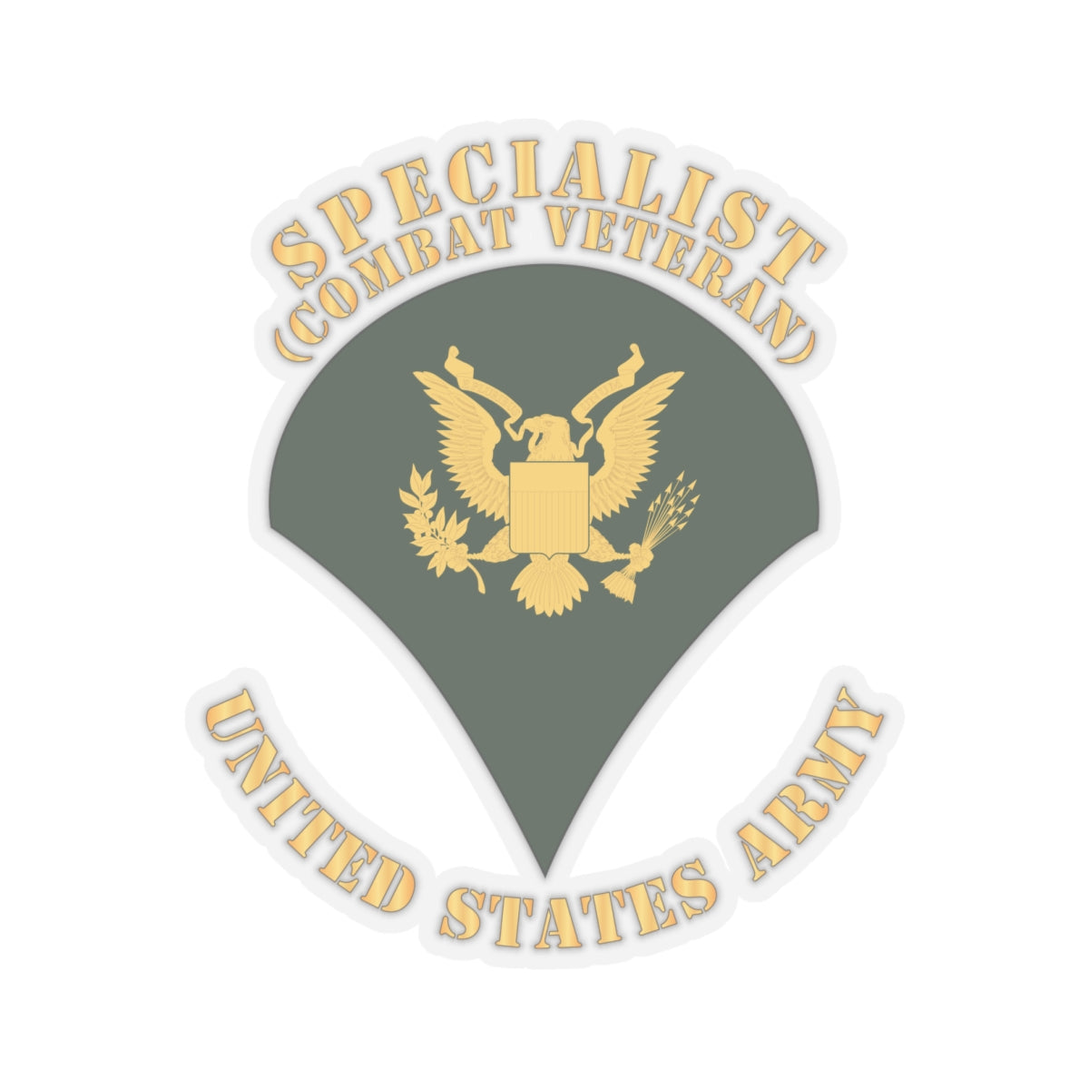 Kiss-Cut Stickers - Army - Specialist - SP4 - Combat Veteran - Flat X 300
