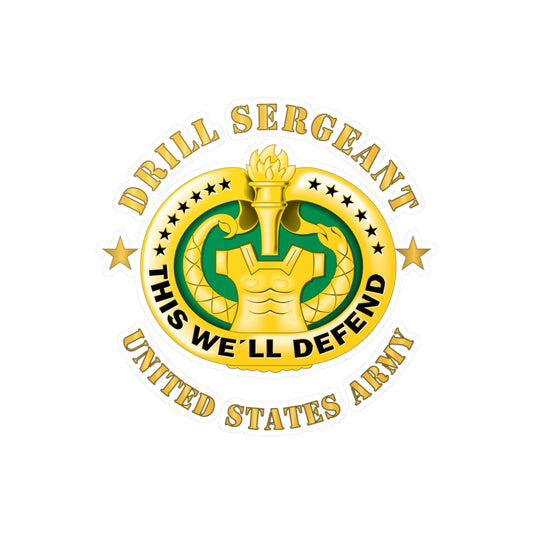 Kiss-Cut Vinyl Decals - Army - Drill Sgt Badge - United States Army X 300