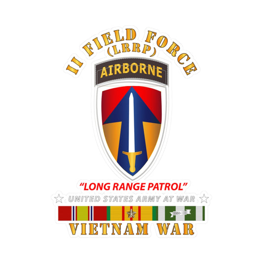 Kiss-Cut Vinyl Decals - Army - II Field Force - Airborne Tab - LRP - Vietnam w VN SVC