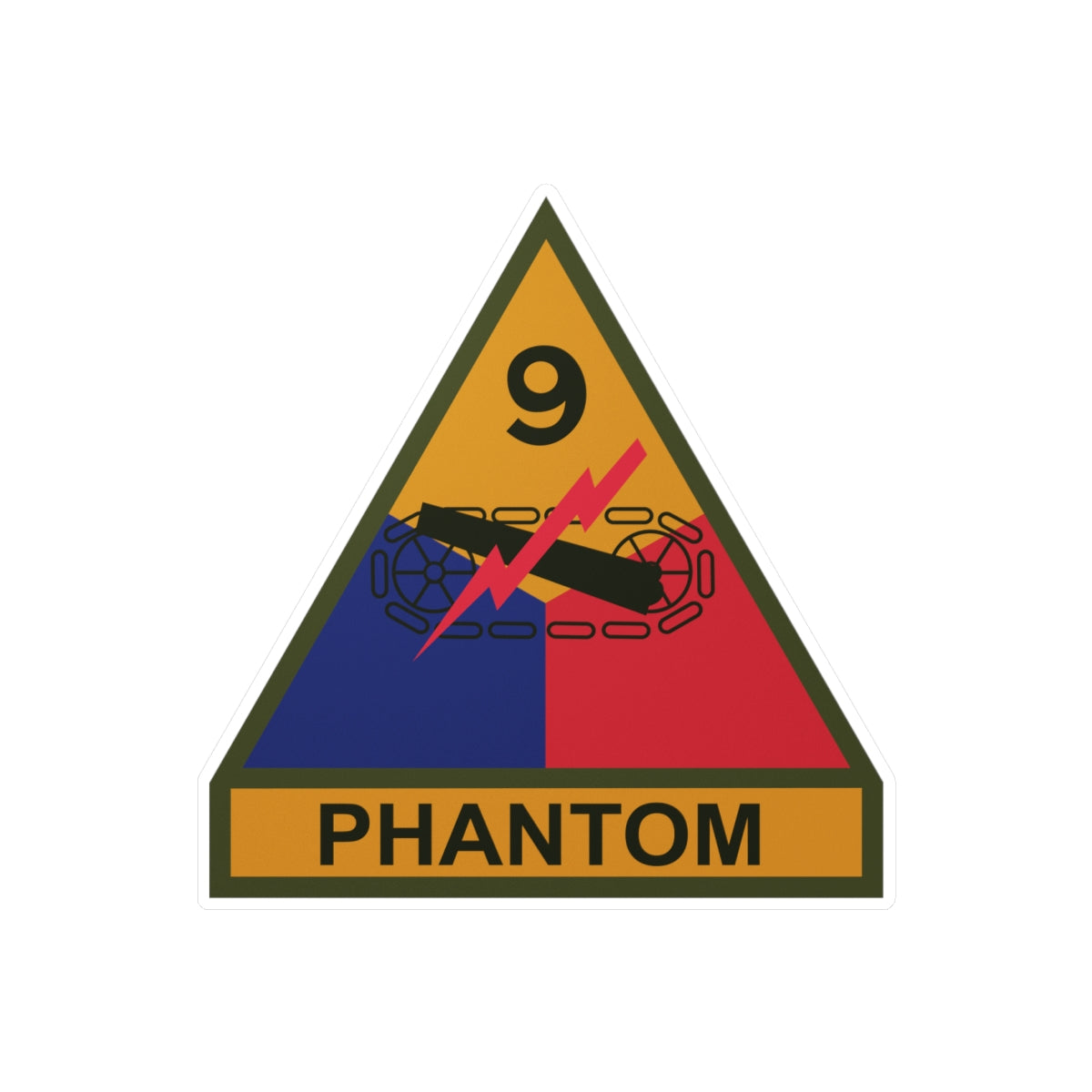 Kiss-Cut Vinyl Decals - SSI - 9th Armored Division w Name Tape X 300