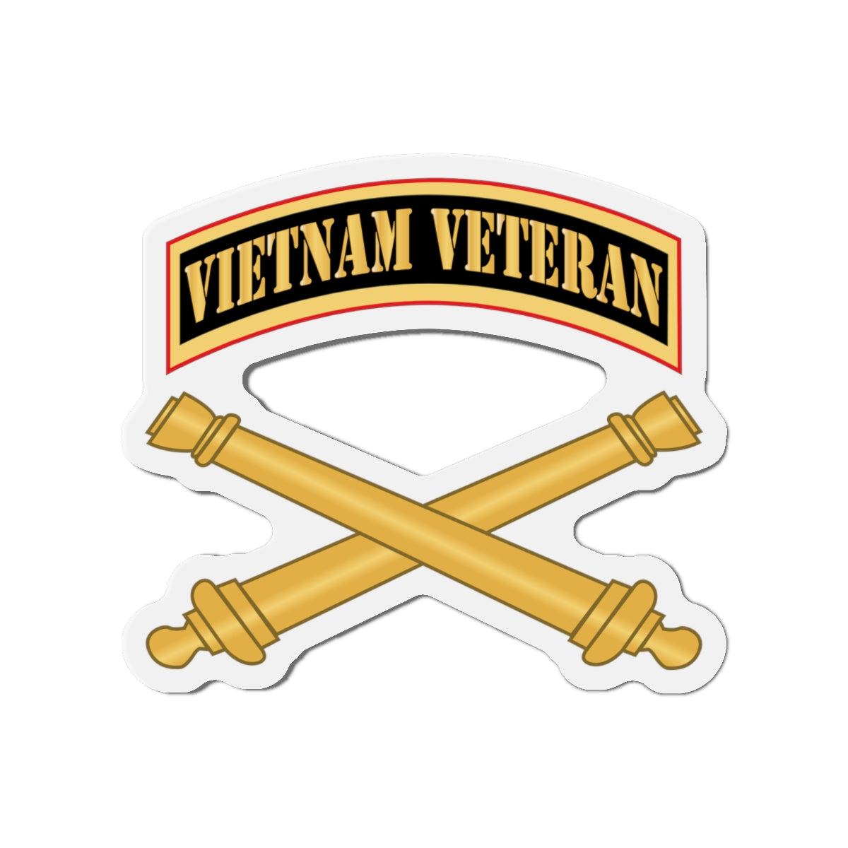 Die-Cut Magnets - Army - Vietnam Veteran Tab - Gold - Artillery w Br X 300