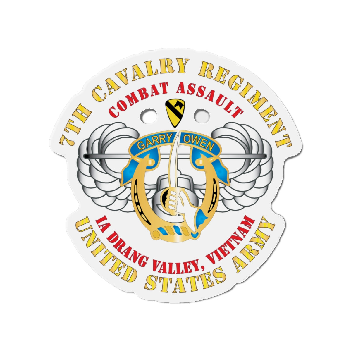 Die-Cut Magnets -SSI -Army - Air Assault - 7th Cav - IA Drang X300