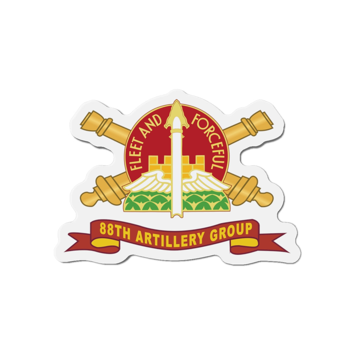 Die-Cut Magnets -SSI -88th Artillery Group - DUI w Br - Ribbon X 300