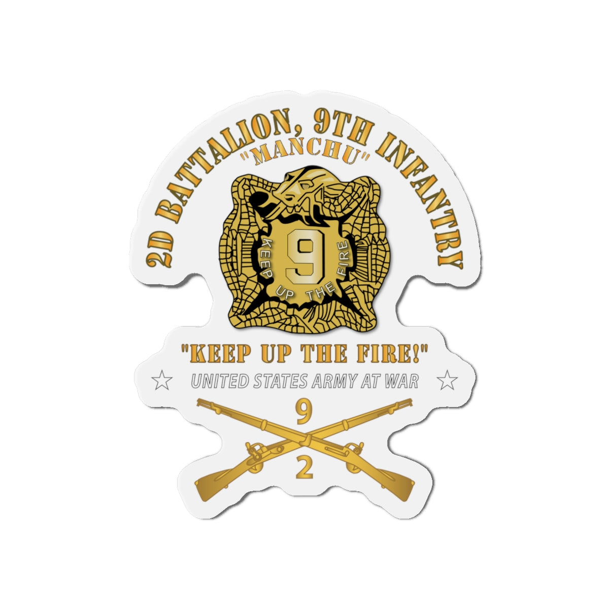 Die-Cut Magnets - Army - 2nd Bn 9th Infantry Regiment - Army At War w IN Branch