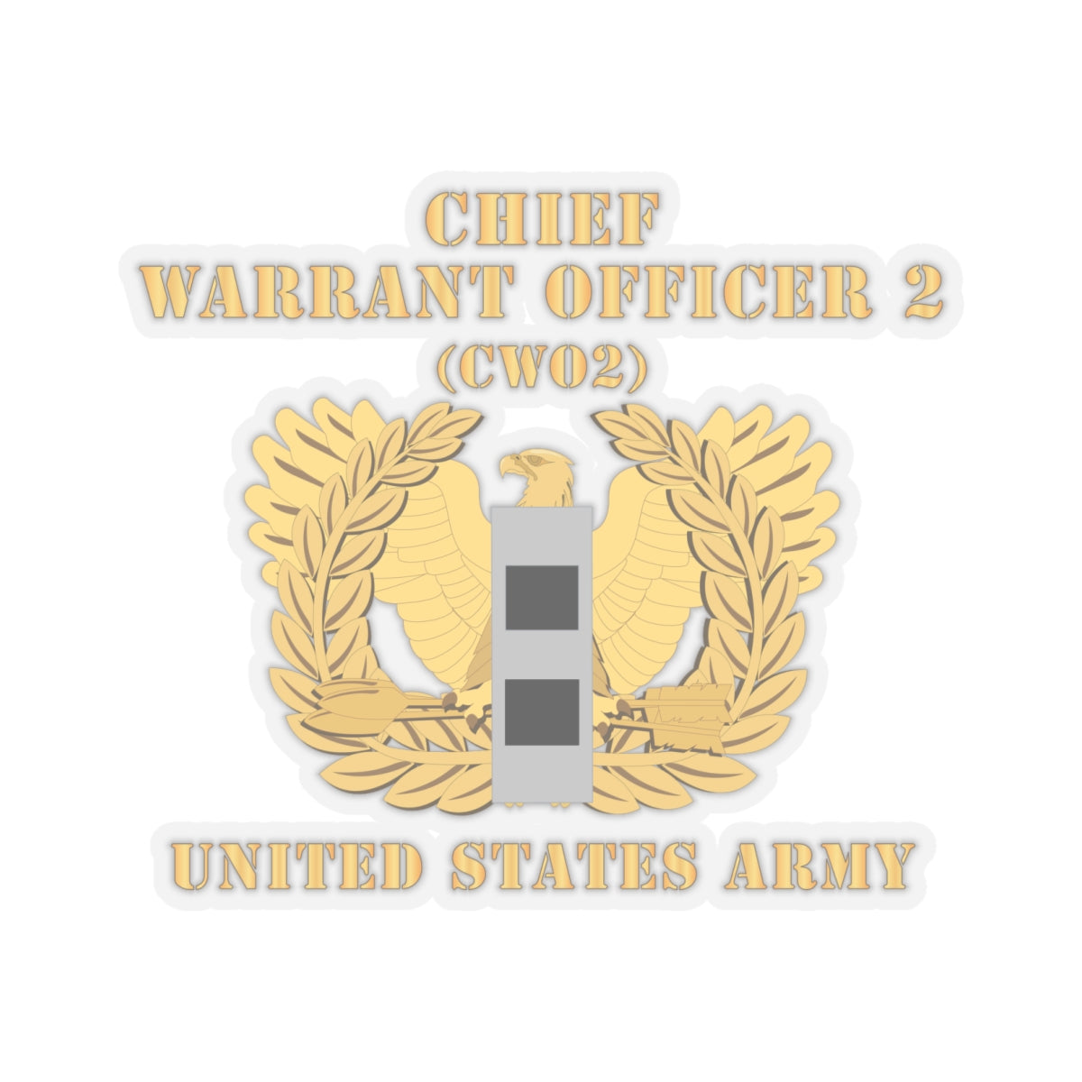 Kiss-Cut Stickers - Army - Chief Warrant Officer - CW02 - Flat - Eagle and Bar X 300