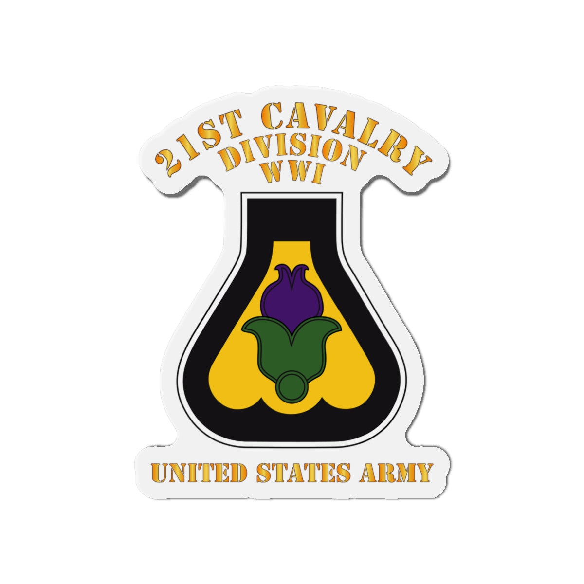 Die-Cut Magnets - Army - SSI - 21st Cavalry Division - WWI - US Army X 300