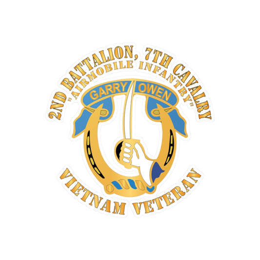Kiss-Cut Vinyl Decals - Army - 2nd Battalion, 7th Cavalry - Vietnam Veteran X 300