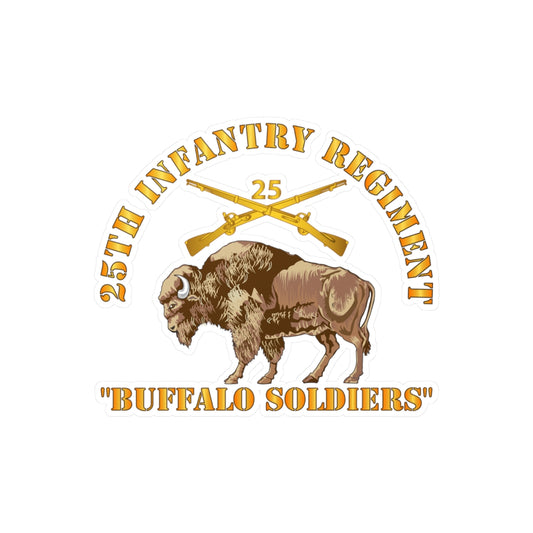 Kiss-Cut Vinyl Decals - Army - 25th Infantry Regiment - Buffalo Soldiers w 25th Inf Branch Insignia