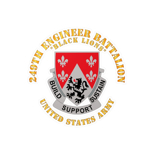 Kiss-Cut Vinyl Decals - Army - DUI - 249th Engineer Battalion