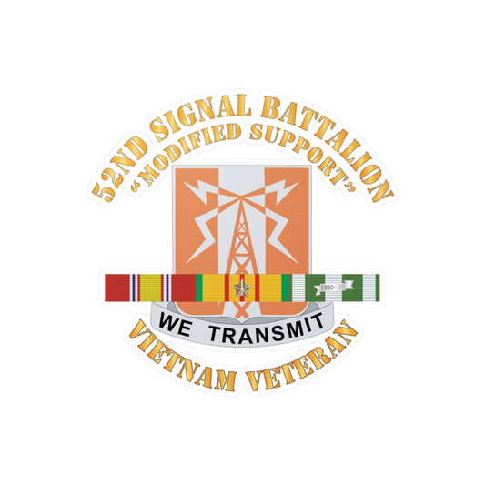 Kiss-Cut Vinyl Decals - 52nd Signal Battalion (Modified Support) w SVC Ribbon X 300