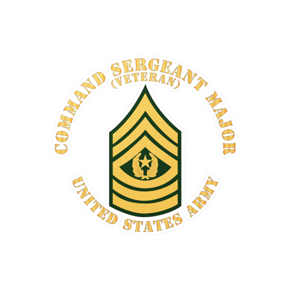 Kiss-Cut Vinyl Decals - Army - Command Sergeant Major - CSM - Veteran - Flat X 300