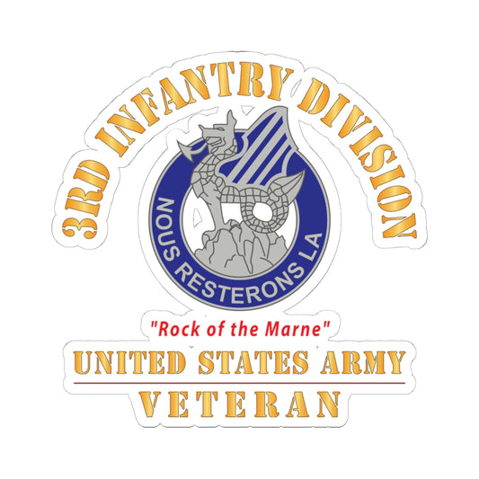 Kiss - Cut Stickers - Army - DUI - 3rd Infantry Division - Rock of the Marne - US Army Veteran X 300