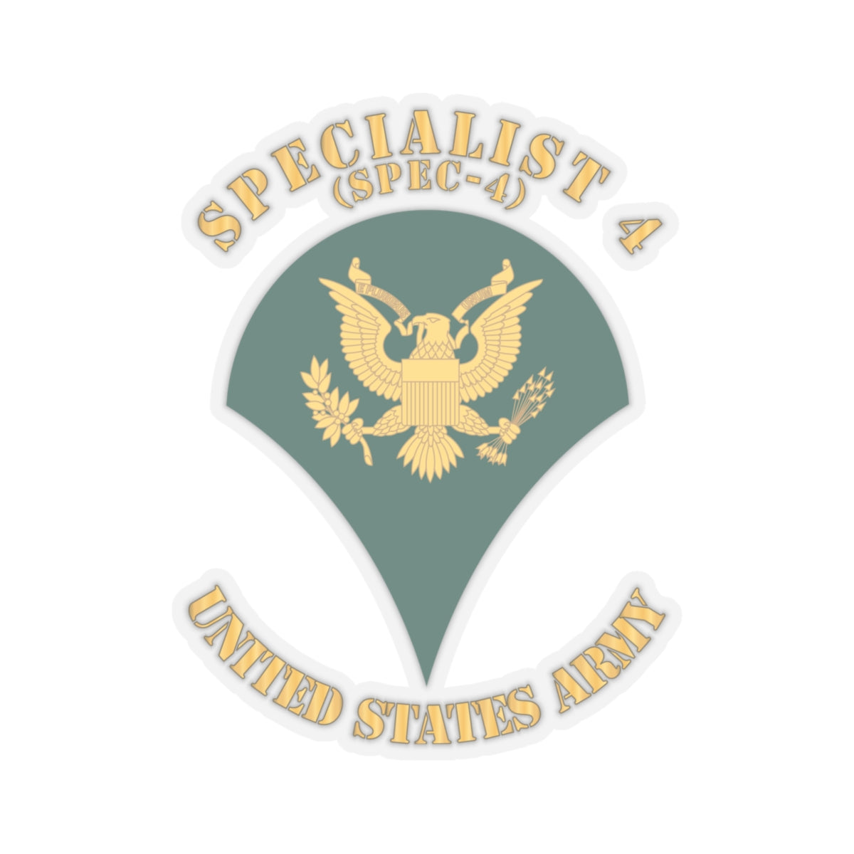 Kiss-Cut Stickers Army - Army - Enlisted - SPEC 4 - Specialist 4  - Std - X 300
