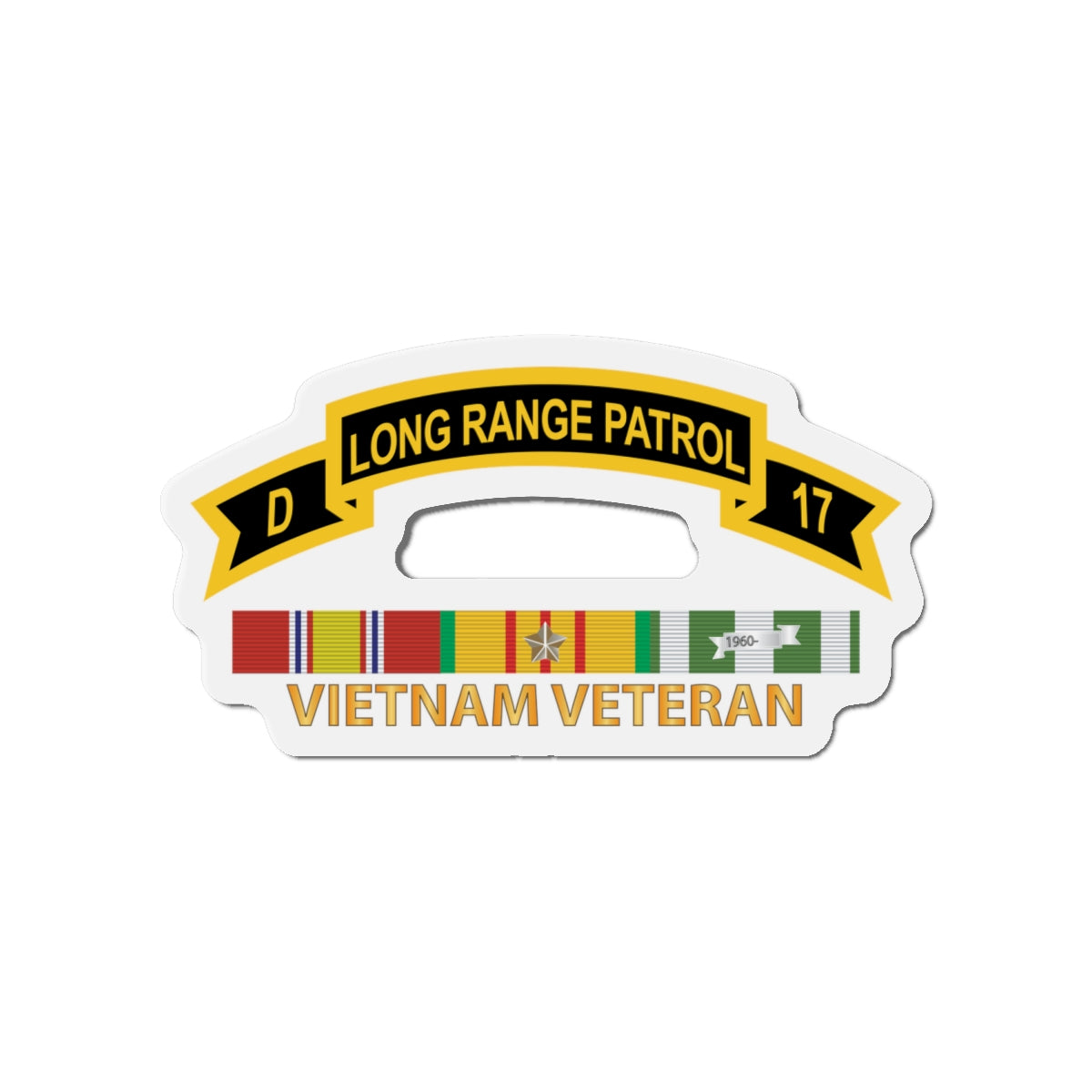 Die-Cut Magnets - Army - Troop D 17th Cav Long Range Patrol Vietnam Vet w VN SVC X 300