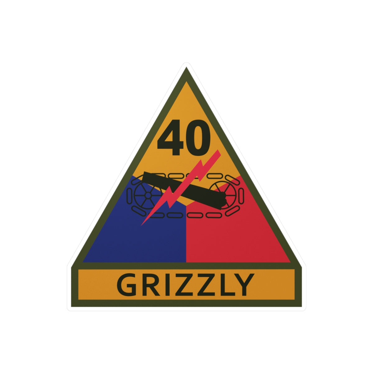 Kiss-Cut Vinyl Decals - SSI - 40th Armored Division w Name Tape X 300