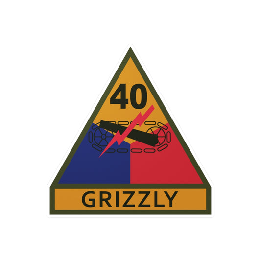 Kiss-Cut Vinyl Decals - SSI - 40th Armored Division w Name Tape X 300