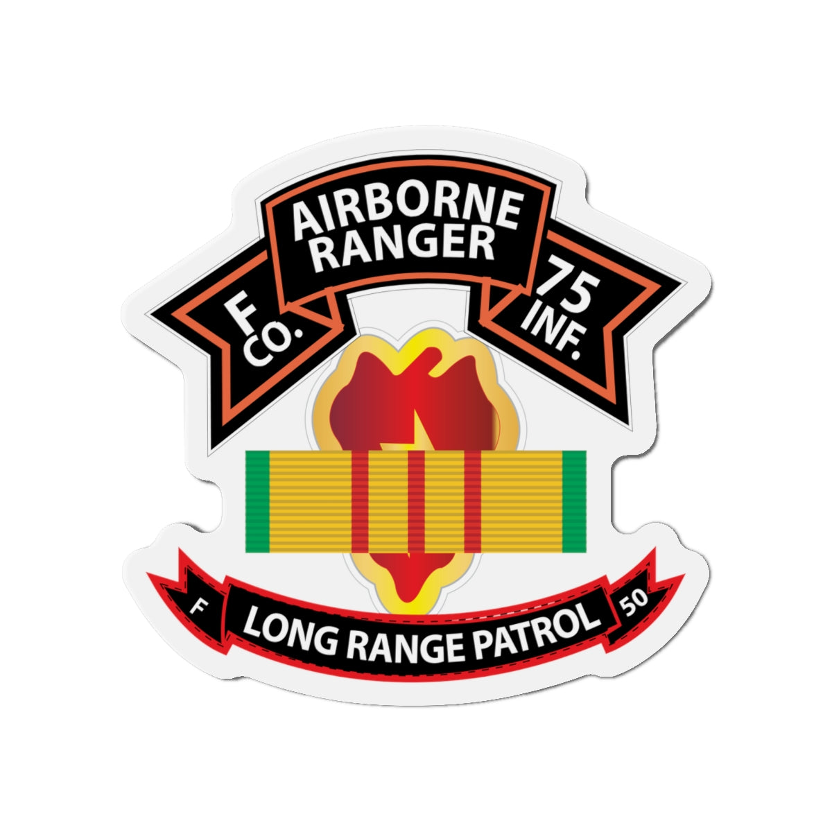 Die-Cut Magnets -SSI - Vietnam - F Co 75th Ranger - 25th Infantry Division - VN Ribbon - LRSD  X 300